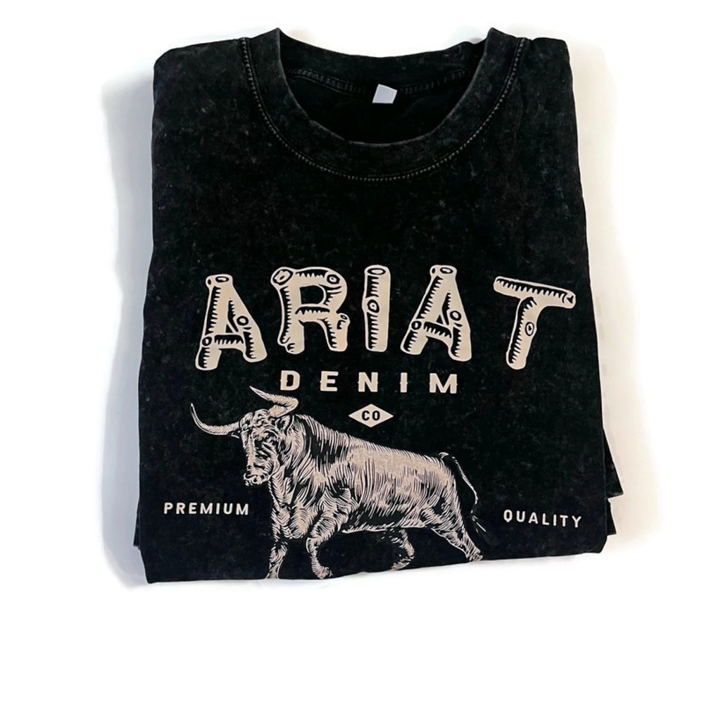 Ariat vintage denim muscle shirt color dark gray size medium